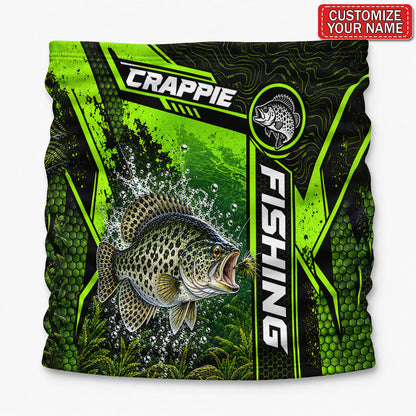 Personalized Bass and Lure Neon Green Fishing Mask
