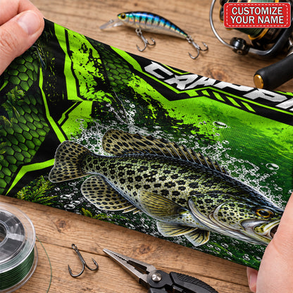 Personalized Bass and Lure Neon Green Fishing Mask