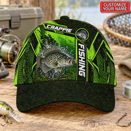 Personalized Neon Green Bass Fishing Baseball Cap