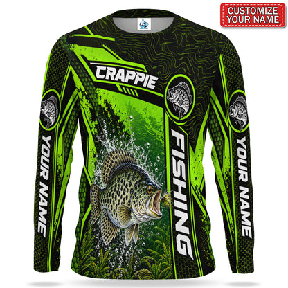 Personalized Neon Green Bass UPF Sun Protection Fishing Long Sleeve Shirt