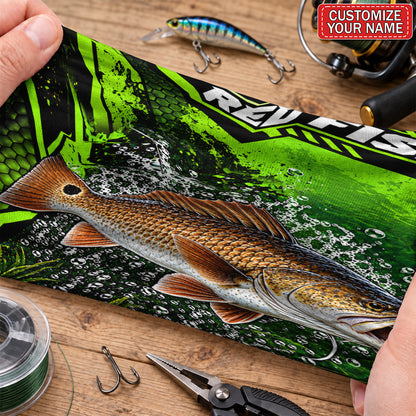 Personalized Bass and Lure Neon Green Fishing Mask