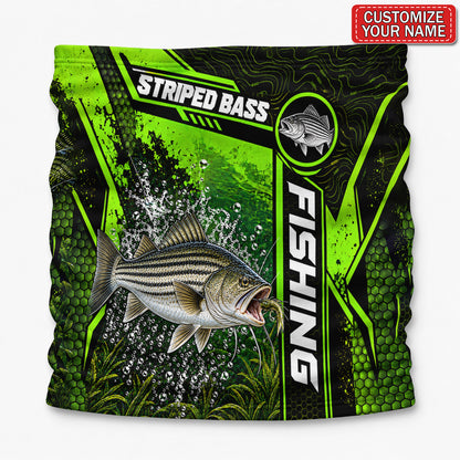 Personalized Bass and Lure Neon Green Fishing Mask