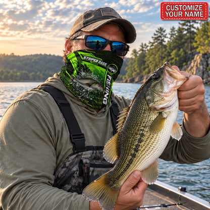 Personalized Bass and Lure Neon Green Fishing Mask