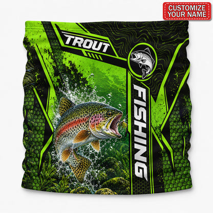 Personalized Bass and Lure Neon Green Fishing Mask
