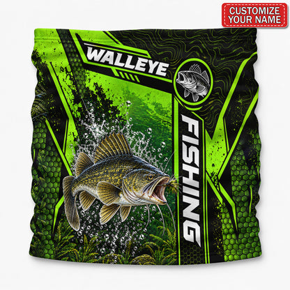 Personalized Bass and Lure Neon Green Fishing Mask