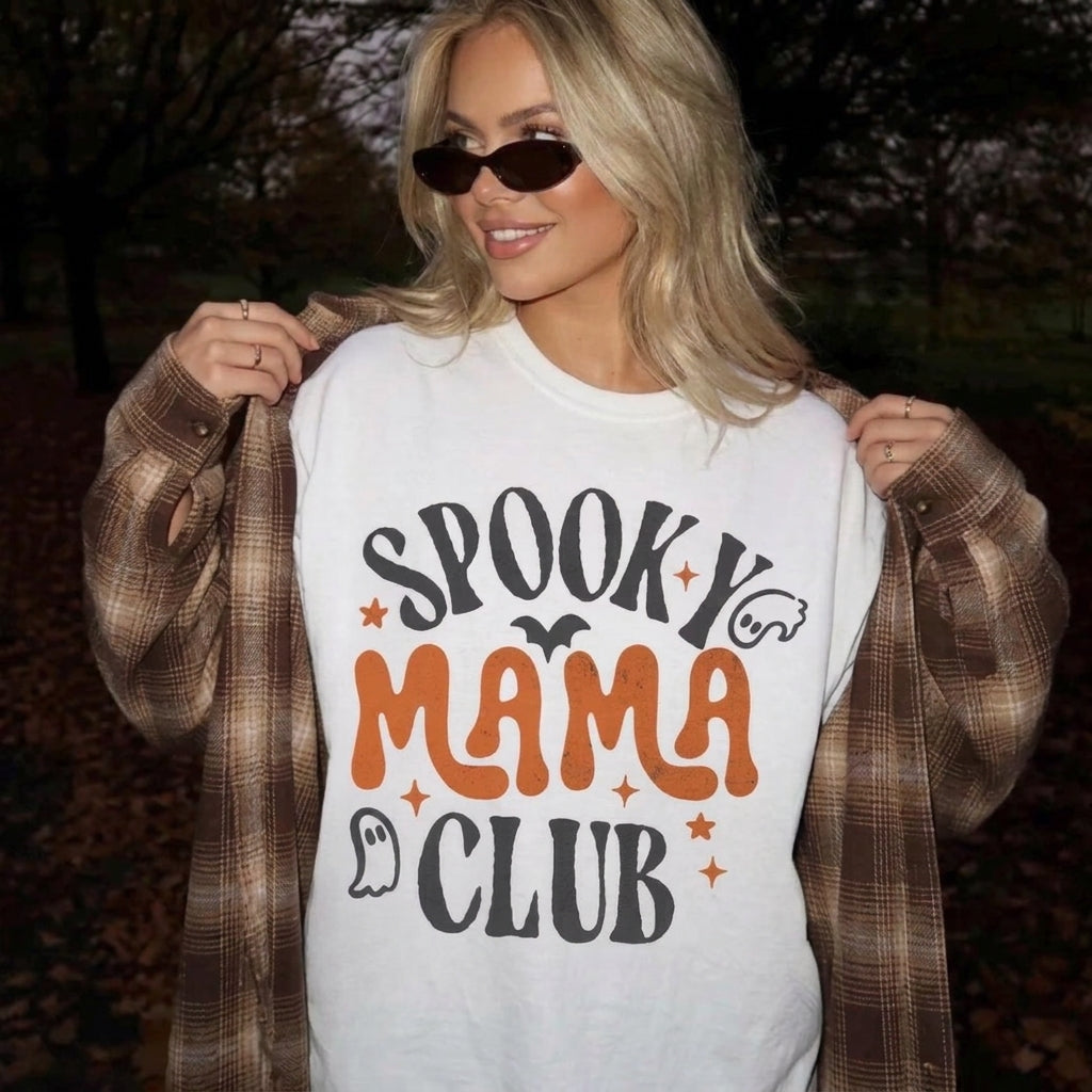 Spooky Mama Club Shirt, Spooky Moms Tshirt, Halloween Mama Shirt, Comfort Colors® Halloween Shirt for Mom