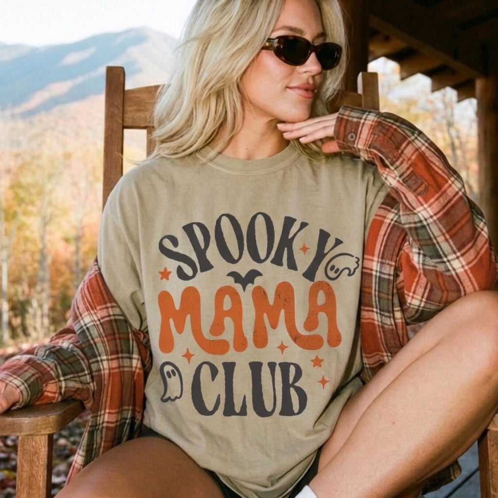 Spooky Mama Club Shirt, Spooky Moms Tshirt, Halloween Mama Shirt, Comfort Colors® Halloween Shirt for Mom