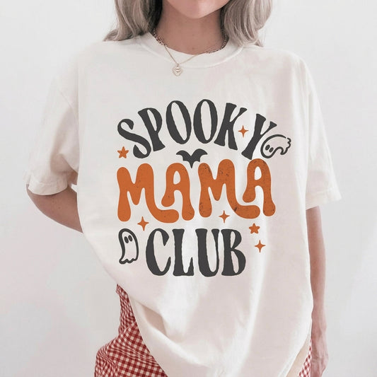 Spooky Mama Club Shirt, Spooky Moms Tshirt, Halloween Mama Shirt, Comfort Colors® Halloween Shirt for Mom