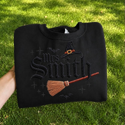 Custom Halloween Teacher Sweatshirt, Personalized Mrs Smith Embroidered Shirt