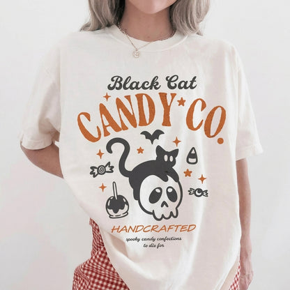 Black Cat Halloween Shirt, Black Cat Candy Co. Shirt, Trick or Treat Shirt, Funny Halloween Tee