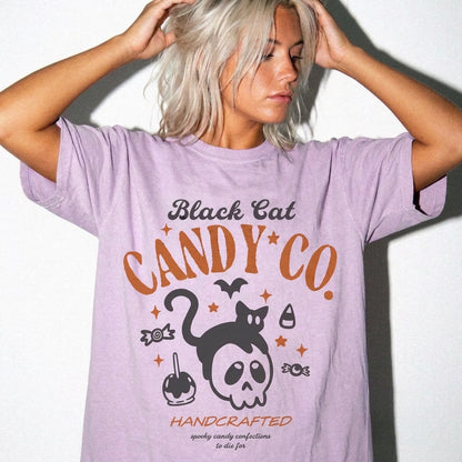 Black Cat Halloween Shirt, Black Cat Candy Co. Shirt, Trick or Treat Shirt, Funny Halloween Tee