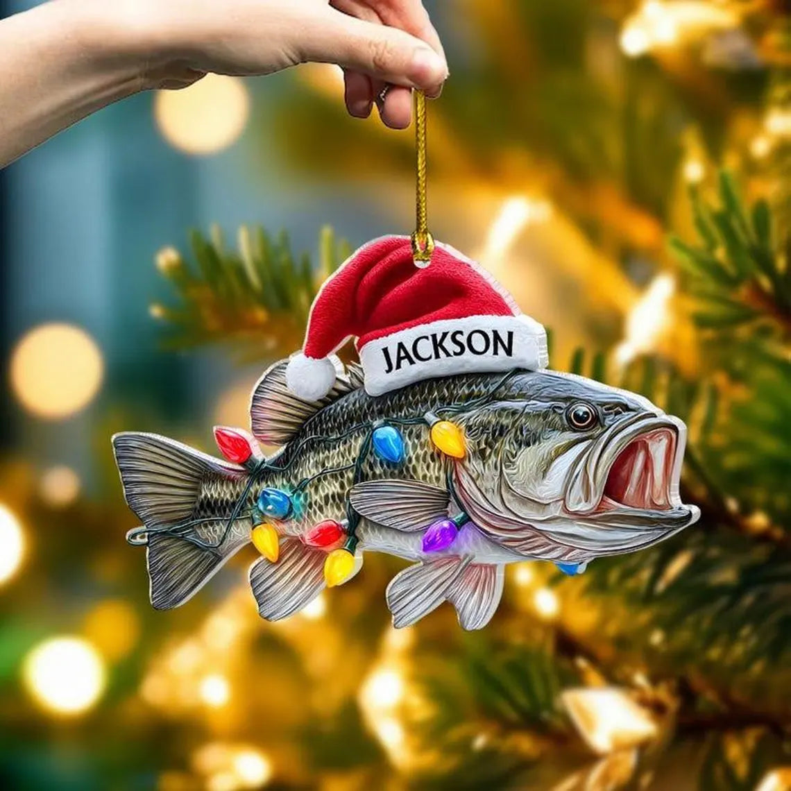 Personalized Fish Christmas 2D Flat Acrylic Ornament