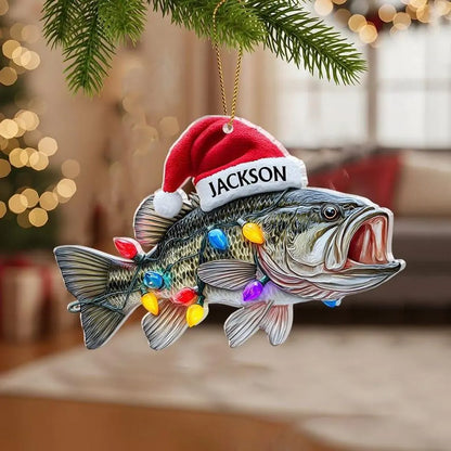 Personalized Fish Christmas 2D Flat Acrylic Ornament