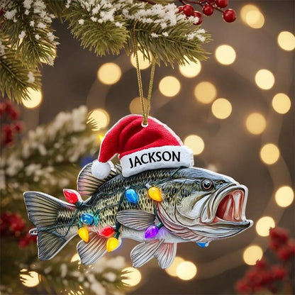 Personalized Fish Christmas 2D Flat Acrylic Ornament