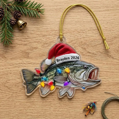 Personalized Fish Christmas 2D Flat Acrylic Ornament