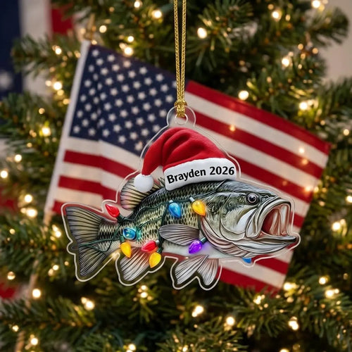 Personalized Fish Christmas 2D Flat Acrylic Ornament