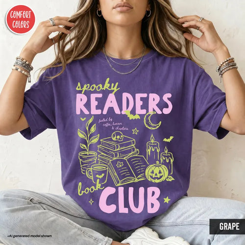 Spooky Readers Book Club Halloween Shirt Bookish Shirt Late Night Readers Spooky Season Shirt Bookworm Coffee Lover