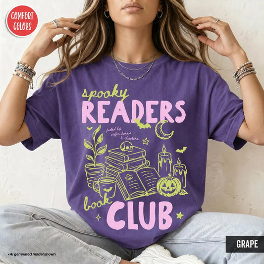 Spooky Readers Book Club Halloween Shirt Bookish Shirt Late Night Readers Spooky Season Shirt Bookworm Coffee Lover