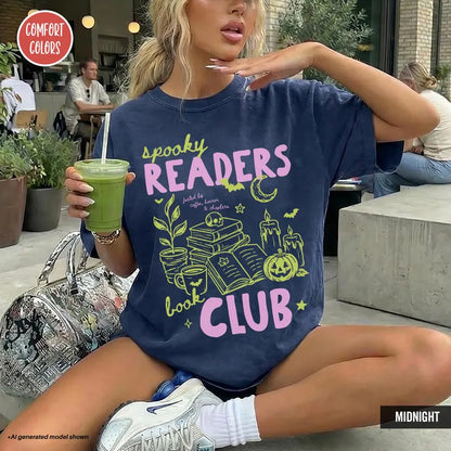 Spooky Readers Book Club Halloween Shirt Bookish Shirt Late Night Readers Spooky Season Shirt Bookworm Coffee Lover