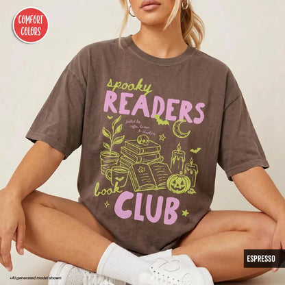 Spooky Readers Book Club Halloween Shirt Bookish Shirt Late Night Readers Spooky Season Shirt Bookworm Coffee Lover