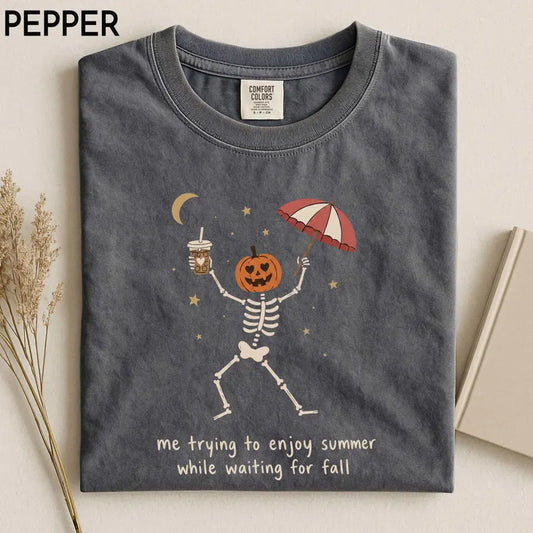Me trying to enjoy summer while waiting for fall Shirt, Halloween shirt