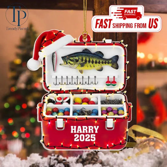 Personalized Fishing Tackle Box 2D Ornament