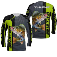Custom Name Walleye Fishing Performance Long Sleeve Shirt