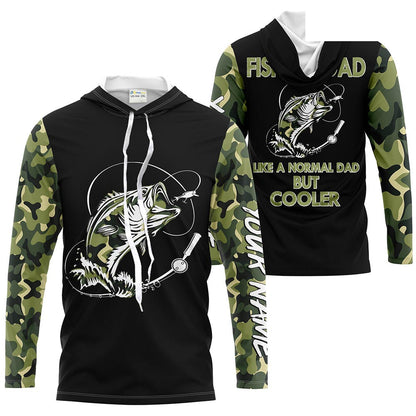 Bass Fishing Dad Like A Normal Dad But Cooler camo Custom long sleeves fishing shirt NPQ112