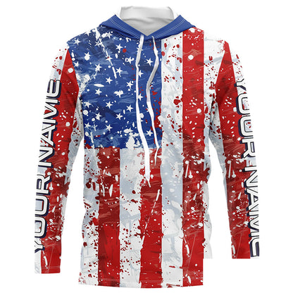 American Flag Custom Long Sleeve Uv Protection Fishing Shirts, Patriotic Fishing Jersey IPHW6851