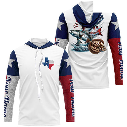 Custom Texas Flag Fishing Shirts, Texas Slam Redfish, Trout, Fllounder Long Sleeve Shirts IPHW6228