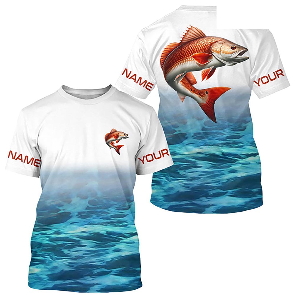 Personalized Redfish Fishing Jerseys, Redfish Puppy Drum Saltwater Tournament Fishing Shirts IPHW5700