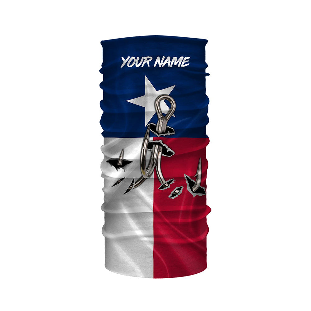 Custom Texas Flag Texas Fishing 3D Fish Hook UV Protection Long Sleeve personalized fishing apparel gift IPHW434