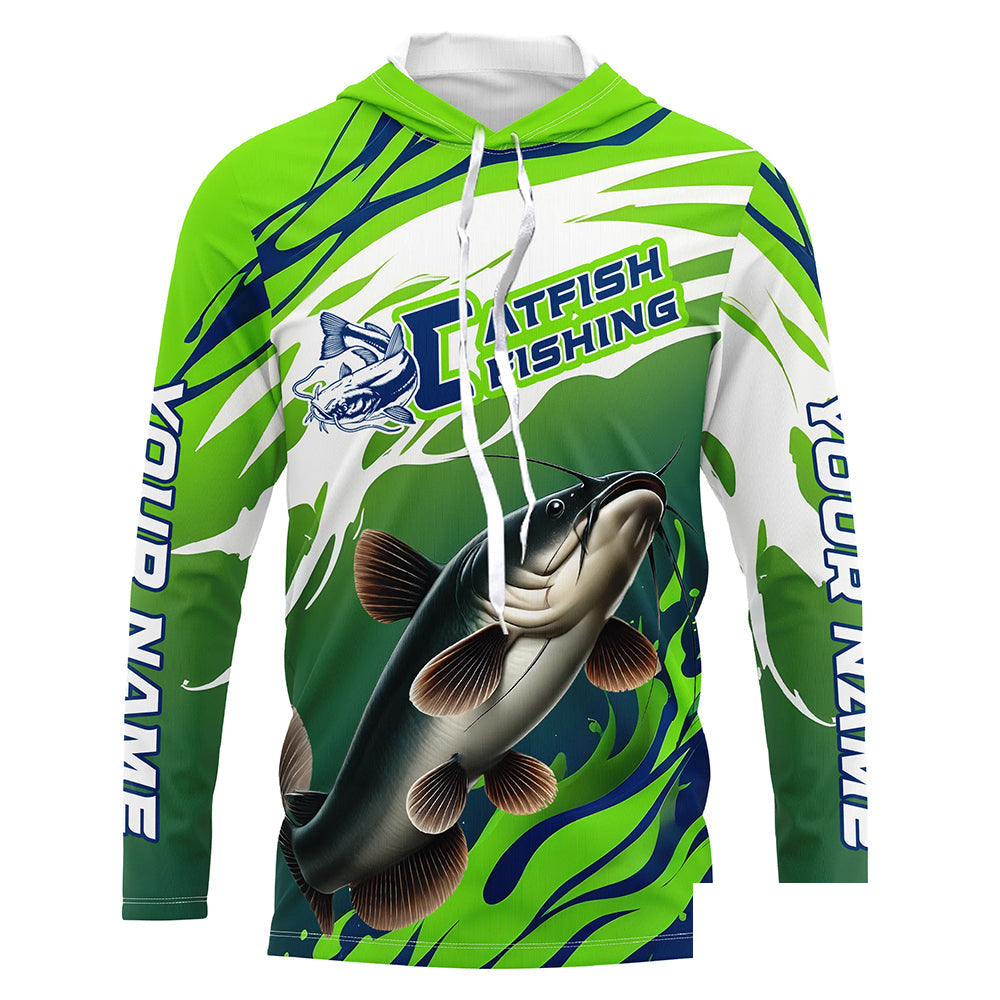 Catfish Fishing Custom Long Sleeve Fishing Shirts, Catfish Fishing Tournament Shirts Fishing Jerseys IPHW7182