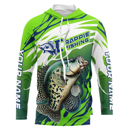 Personalized Crappie Fishing Jerseys, Crappie Fishing Long Sleeve Tournament Fishing Shirts IPHW7027