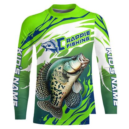 Personalized Crappie Fishing Jerseys, Crappie Fishing Long Sleeve Tournament Fishing Shirts IPHW7027