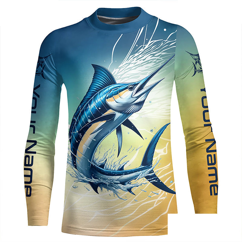 Personalized Marlin Fishing Long Sleeve Performance Shirts, Marlin Fishing Saltwater Jerseys IPHW6377