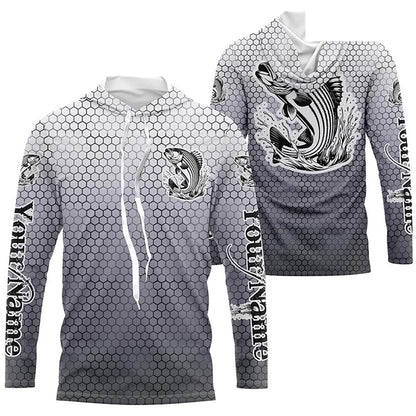 Striped Bass Long Sleeve Performance Fishing Shirsts, Custom Striper Performance Fishing Jerseys IPHW6216