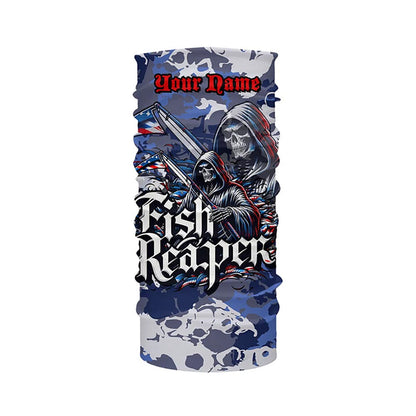 Fish Reaper Camo Long Sleeve Performance Fishing Shirts With Customized Name For Men, Women And Kids IPHW5540