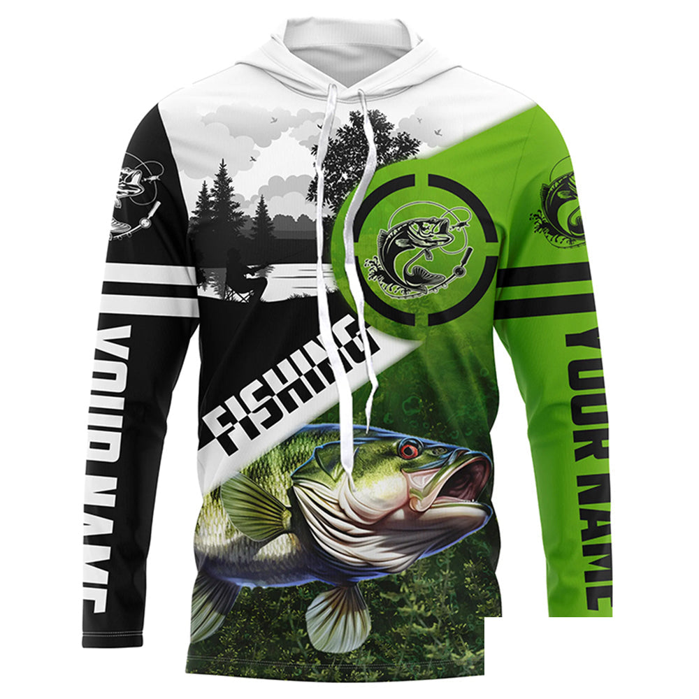 Largemouth Bass Fishing customized long sleeve fishing shirts NPQ1