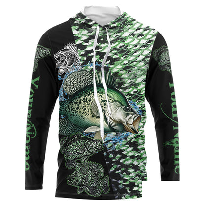 Crappie fishing scales Freshwater Fishing Custom Name Long sleeve, Long Sleeve Hooded NPQ677