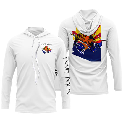 Arizona fishing fish reaper skull Custom name Long sleeve, Long Sleeve Hooded NPQ942