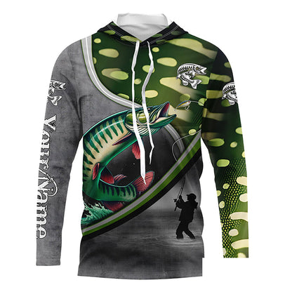 Musky muskellunge fishing scales muskie fishing shirts, custom Long sleeve, Long Sleeve Hooded NPQ687